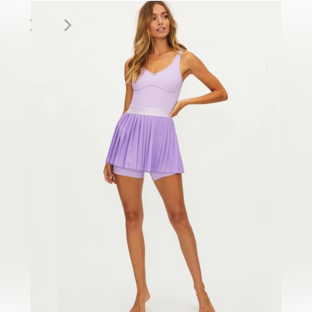 Beach riot Jada onsie in lavender and Bernadette skirt